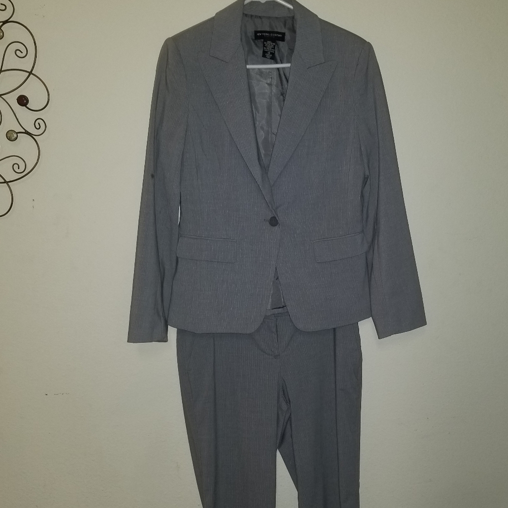 Grey Pinstriped Suit